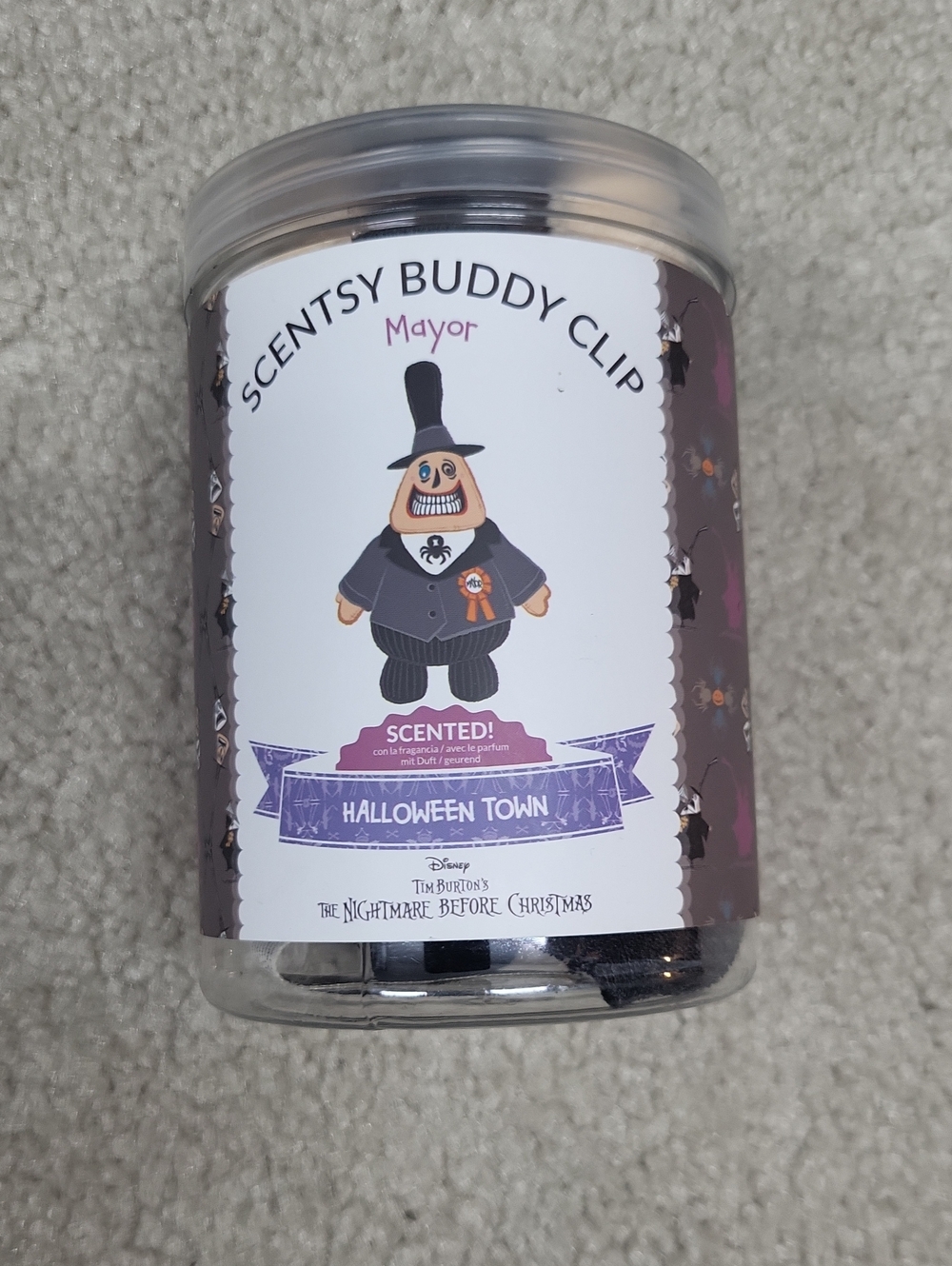 New In Box Scentsy Buddy Clip Mayor Scented Clip (Black/Purple)